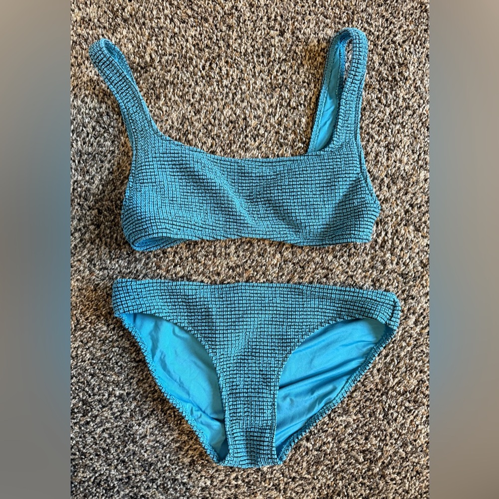 Aerie Blue Textured Bikini Set